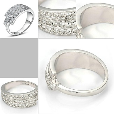 Сияющий кристалл Австрия Triple-Бар  Ring