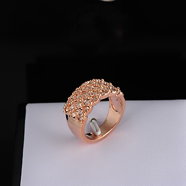 Уникальная 18K розовое золото Роскошные Покрытие обручальные кольца / Кольца Saphire с австрийскими кристаллами шарма ювелирных изделий