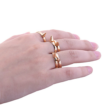 Lureme 5 штук позолоченные заклепки RING SET