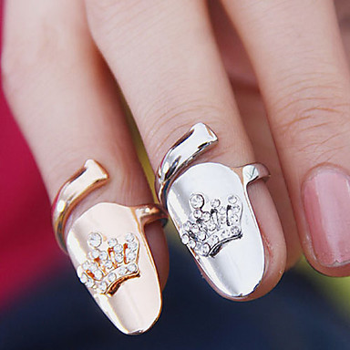 Корона Форма ногтей палец кольцо (случайный цвет)