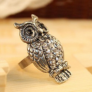 Изысканная мода Игристые Алмазный Сова Ring Ring Тип R31