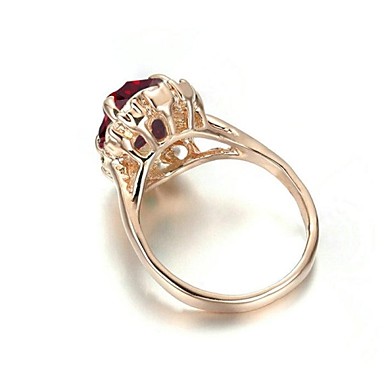 Классические Дамская Четыре Когти Красный Имитация Diand Ring