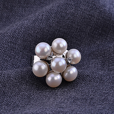 Цветочные Алмазная Инкрустированный Pearl Ring