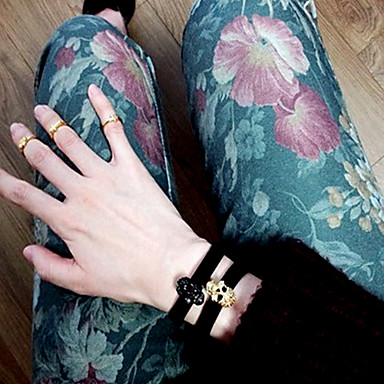 Мода женский день Подарочные Прозрачные Цирконий Clover Midi Кольца (золотой) (3 шт)