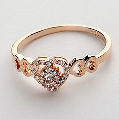 Сладостных Женские Прозрачные Rhinestone Кольца (золото) (1 шт)