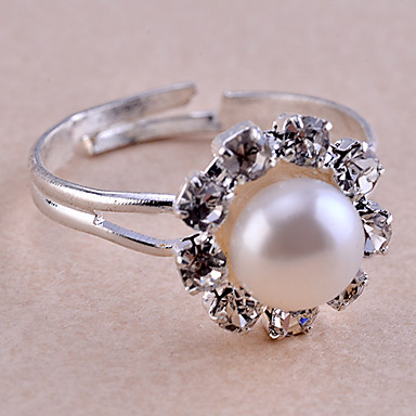 Алмазный Вокруг Pearl Ring сплава (ассорти цветов)