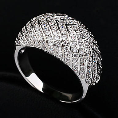 Женщин способа Прозрачные Rhinestone Заявление Кольца (серебро, золото) (1 шт)