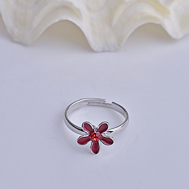 Rhinestone инкрустированные цветочный узор Регулируемая Set кольцо сплава