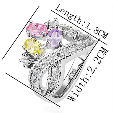 Циркон-циркона зеленого кольца медных 18KRGP LKN18KRGPR202