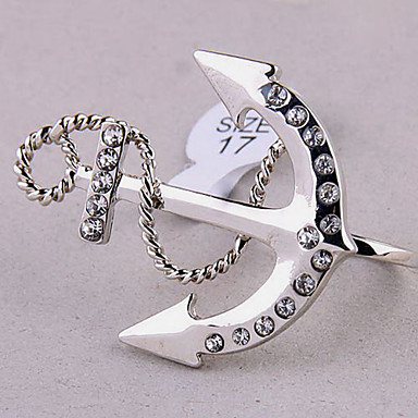Мода Rhinestone сплава Anchor Форма двойного кольца (случайный цвет)