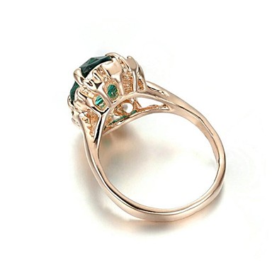 Классические Дамская Четыре Когти Зеленый Имитация Diand Ring