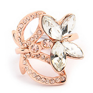 Двухместный Бабочка Rhinestone кольца