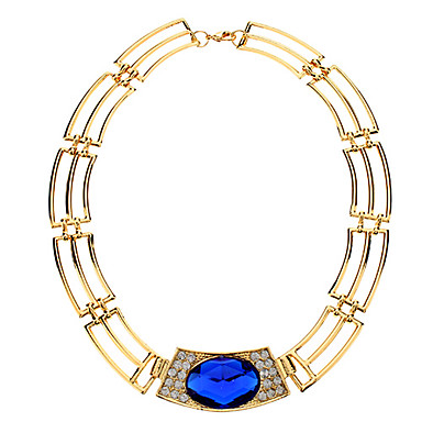 Выдалбливают Square Shaped Rhinestone шипованных ожерелье