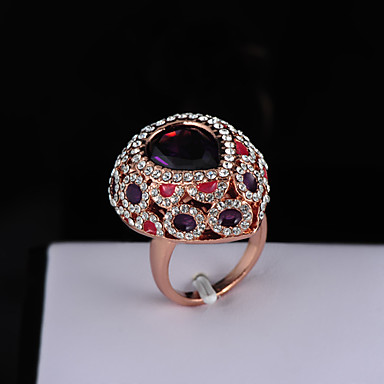 Новое прибытие Винтаж Преувеличенные 18K Кольца Роуз Позолоченные Красочные австрийский хрусталь элемент SWA кольцо