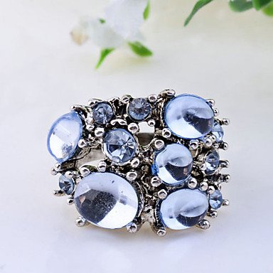 Lureme Урожай голубой Rhinestone кольца