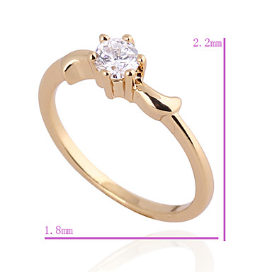 (1 шт) Классический женский Прозрачный Циркон Кольца (5 #, # 6, # 7, # 8 ½)