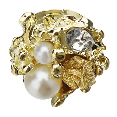 Золотой Дикие розы корейского жемчужный Diand Ring