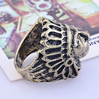 Lureme сплава Indian Head Портрет кольцо