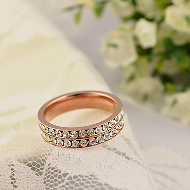 Розовое золото нержавеющая сталь Полное Роскошные Rhinestone кольца