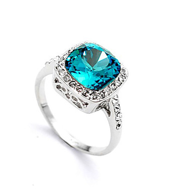 Сплав Циркон полым из Square Ring Gem (разных цветов)