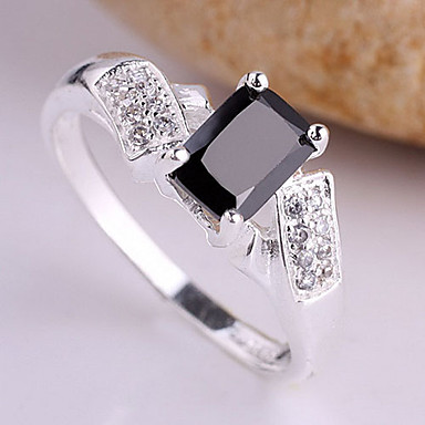 Элегантных женщин 925 Серебряное кольцо с 5x7mm Radiant Shape циркон