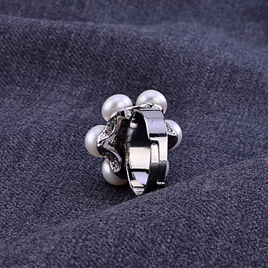 Цветочные Алмазная Инкрустированный Pearl Ring
