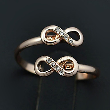 Rhinestone Симметричная 8 Слово кольцо