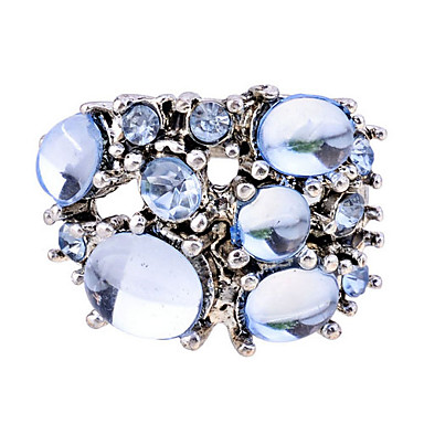 Lureme Урожай голубой Rhinestone кольца