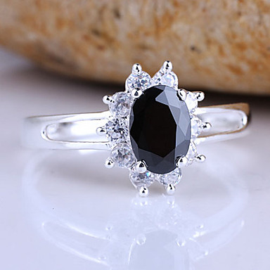 Нежный White Gold Покрытие Серебряное кольцо для женщин с Циркон Камень