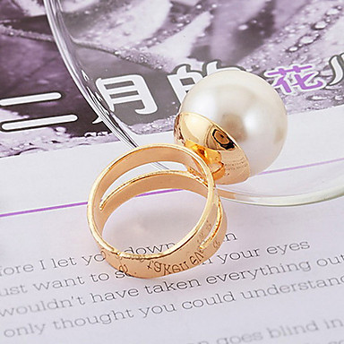 Прохладный 18K позолоченный большие кольца перлы 18MM для мужчин / женщин с подарочной коробке