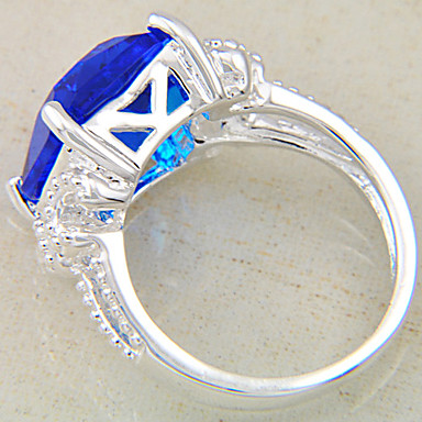 (1 шт) Royal женской моде синий Multi-Каменное кольцо (Royal Blue)