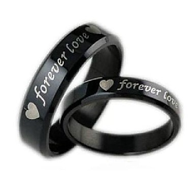 Винтаж Любители нержавеющей стали "Forever Love" кольцами пара (2 шт)
