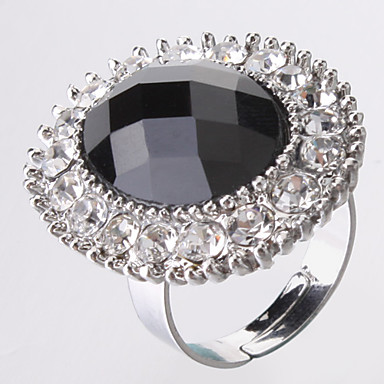 Овальное кольцо Rhinestone Смола