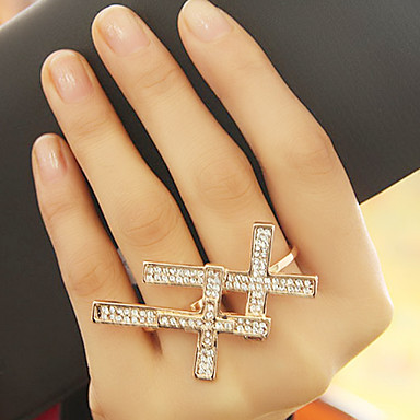 Double Cross Rhinestone кольца (случайный цвет)
