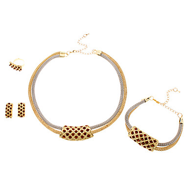 Двухцветный Allloy Tartan Design Rhinestone шипованных комплект ювелирных изделий