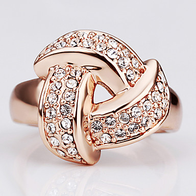 Swarovski Crystal-SWAROVSKI ELEMENTS зеленой меди 18KRGP кольцо LKN18KRGPR081