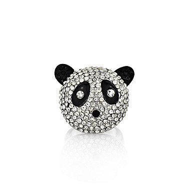 Корейских ювелирных Cute Panda Кристалл кольцо