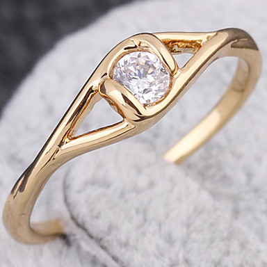 (1 шт) Классический женский Прозрачный Циркон Кольца (5 #, # 6, # 7, # 8 ½)