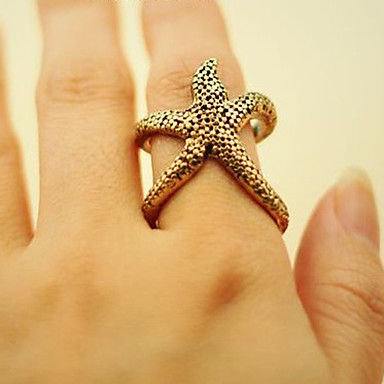 Lureme Vintage Starfish Регулируемая Открытое кольцо
