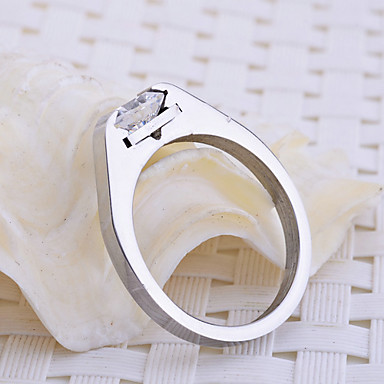 Lureme Простой Циркон Кольцо из нержавеющей стали