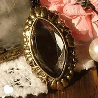 европейских и американских торговых ювелирных изделий ретро ломтик резные лошади глаза большие кольца драгоценный камень (случайный цвет)