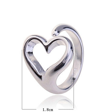 Lureme 925 Посеребренная Heart Shape Открытое кольцо