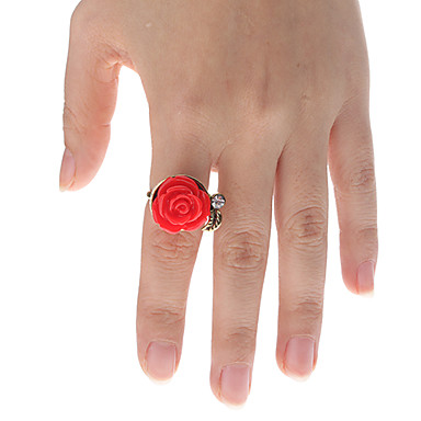Vintage Style Red Rose Ring