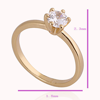 (1 шт) Классический женский Прозрачный Циркон Кольца (5 #, # 6, # 7, # 8 ½)