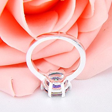 Женская мода Мистик Топаз Серебряное кольцо 1Pc