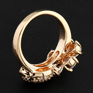 Позолоченная бронзовая циркона в форме цветка кольцо J1132