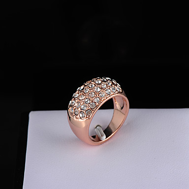 Красивые 18K розовое золото Plate Rhinestone австрийский хрусталь элемент SWA Преувеличенные Кольца женские Кольца