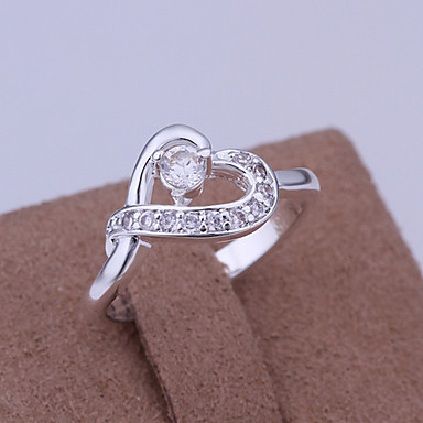 (1 шт) сладостных Женская Серебряный медное кольцо (размер 8 #)