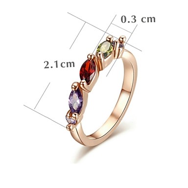 Мода Красочный Имитация Алмазный Трехместный Rhinestone Обручальное кольцо