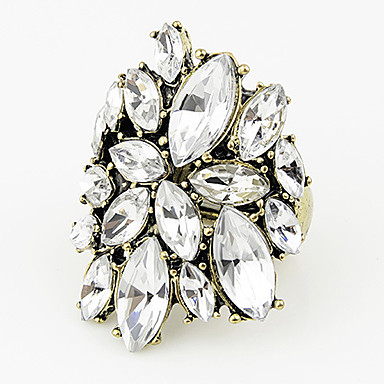 Преувеличивайте Rhinestone Цветочный медный Регулируемые кольца